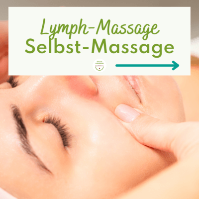 Man sieht eine Frau, die im Gesicht massiert wird. Das Thema ist Lymph-Massage und Selbst-Massage im Lymphbalance Newsletter von Jeannine Gashi.